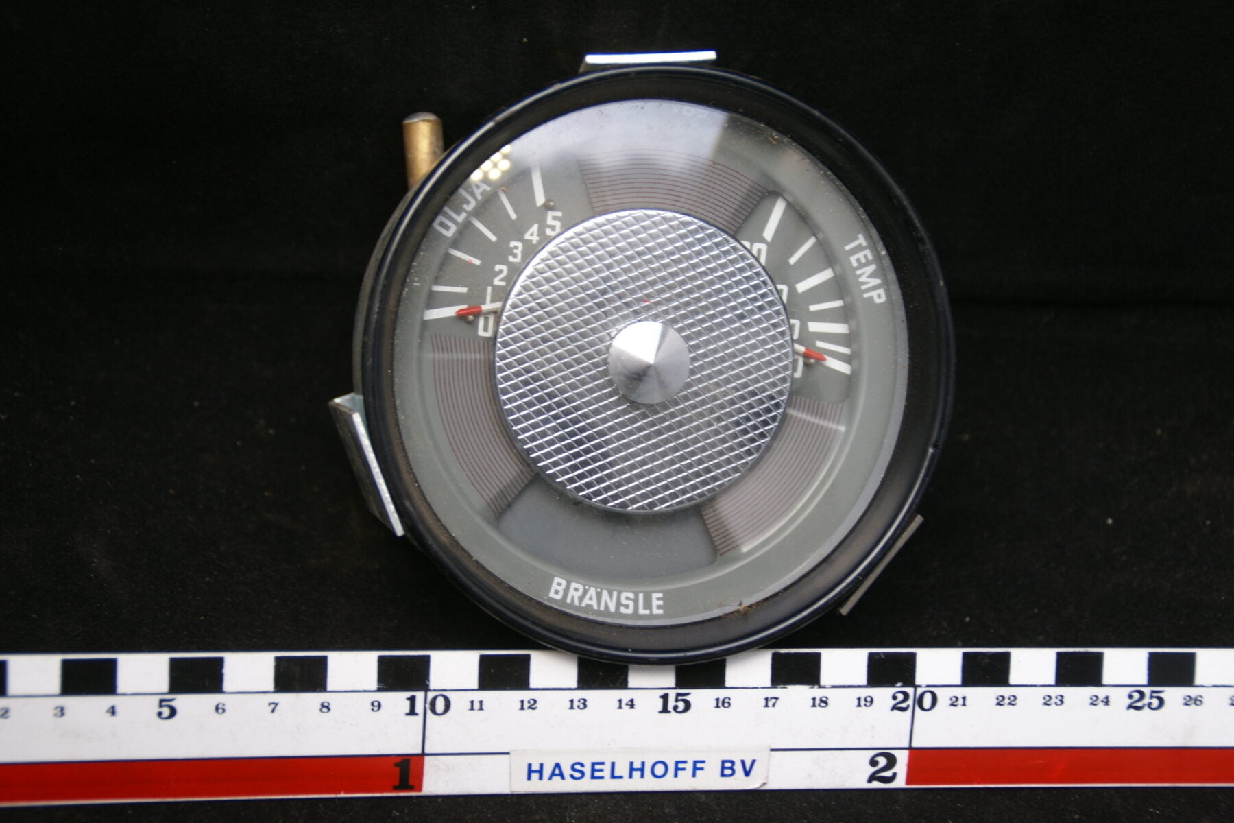 insrtument met oliedruk- temperatuur- en brandstofmeter ca 80mm met glas en zwarte rand 160413-4048-0