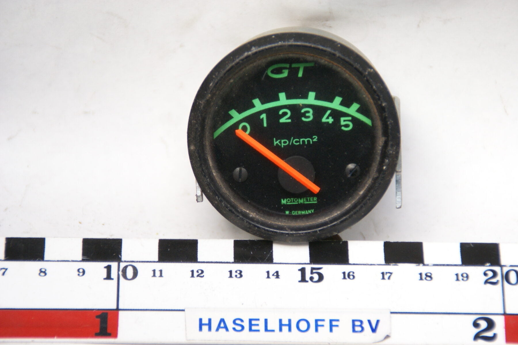 MOTOMETER drukmeter met glas en zwarte rand 160413-4068-0