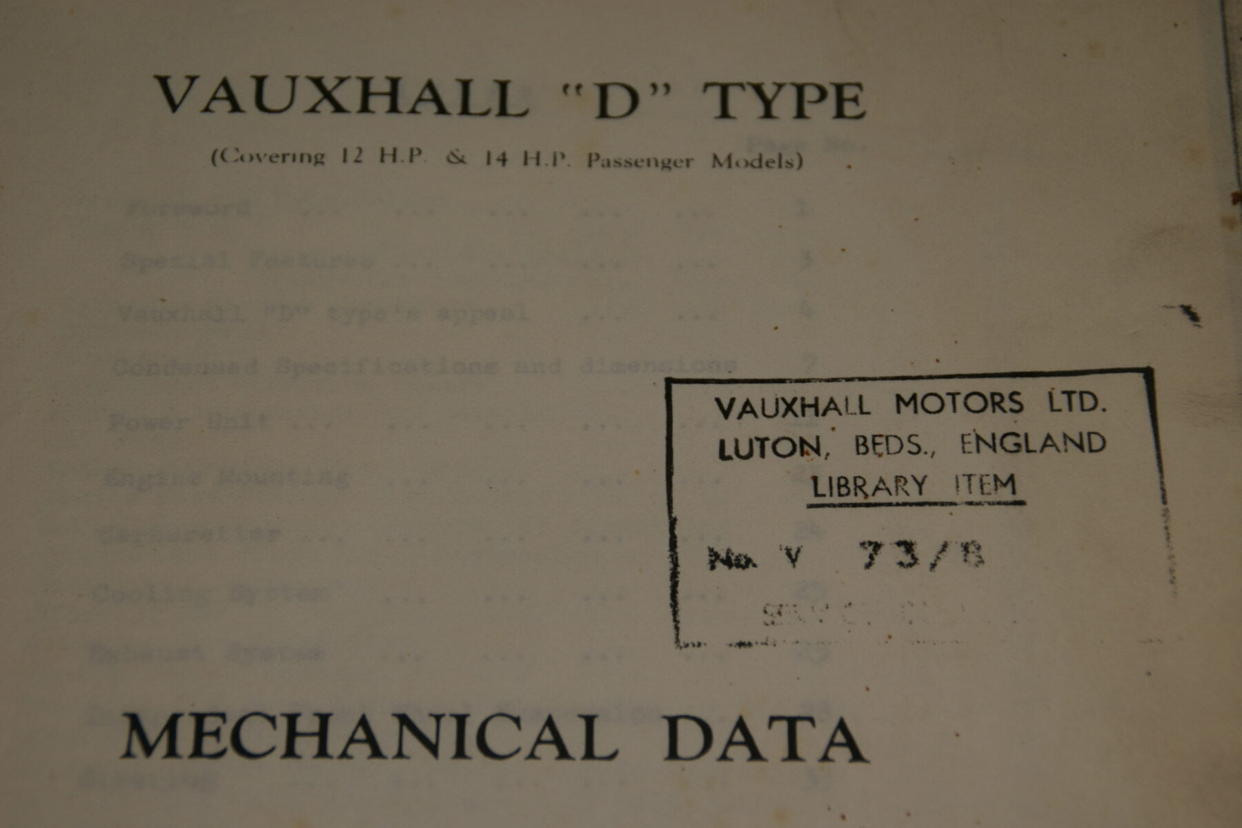 DSC02446 60er jaren Vauxhall Dtype Mechanical Data