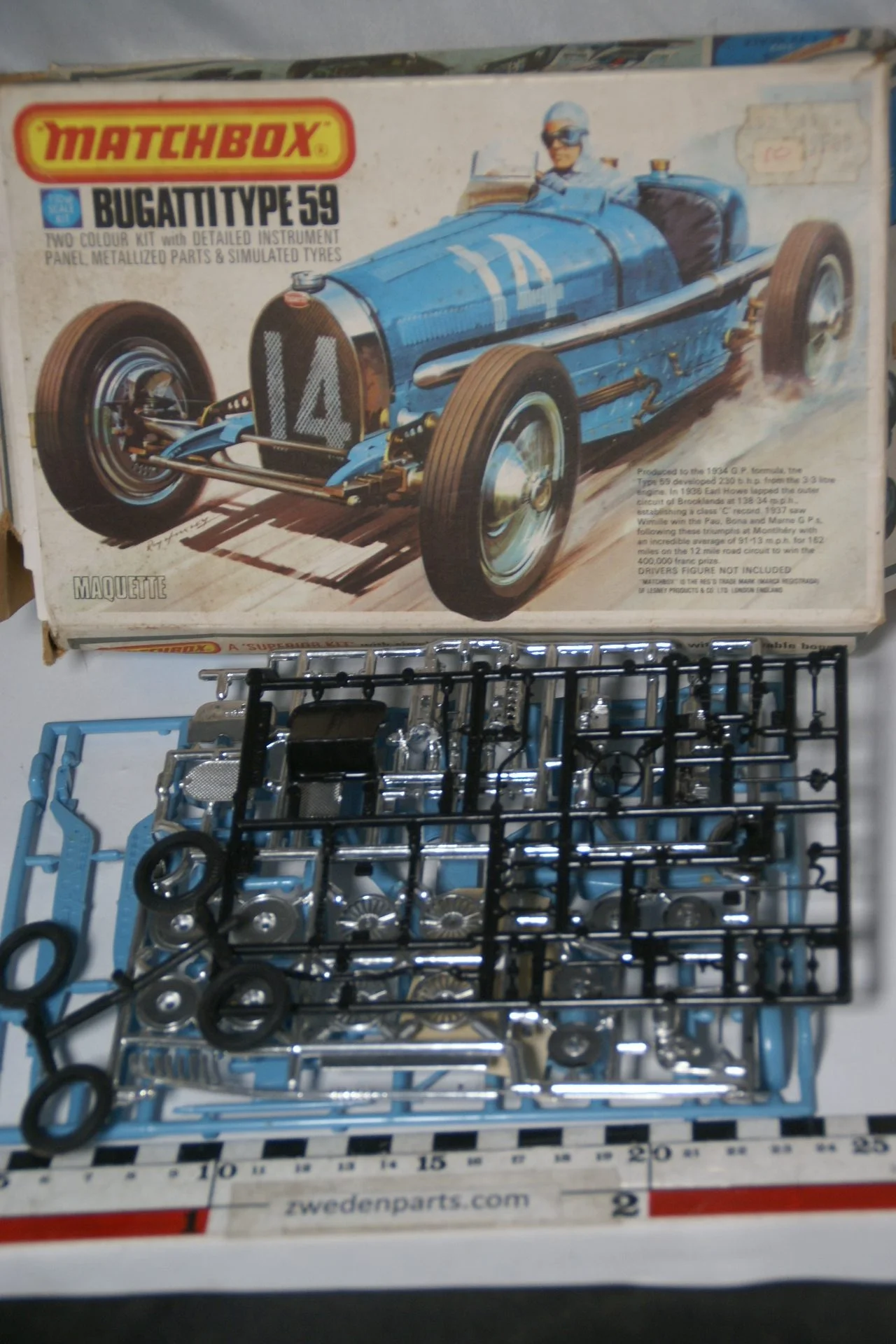 DSC05505 miniatuur 1934 Bugatti Type 59 bouwdoos ca. 1op43 Mint Matchbox