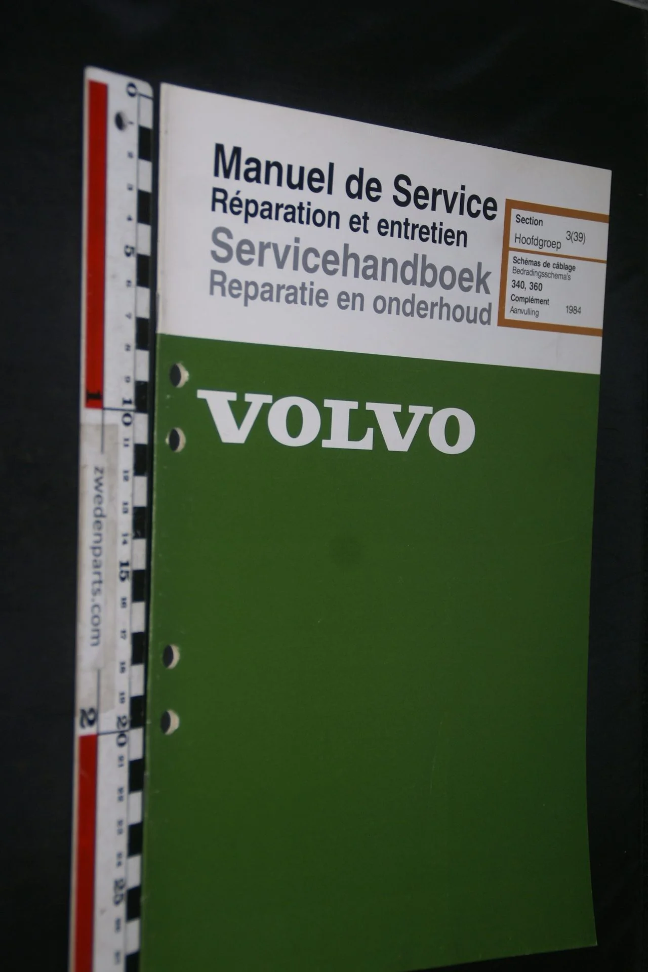 DSC06850 1983 origineel Volvo 343 servicehandboek 3(39) bedradingsschema 1 van 1500 TP 35187-1, Francais, Hollands