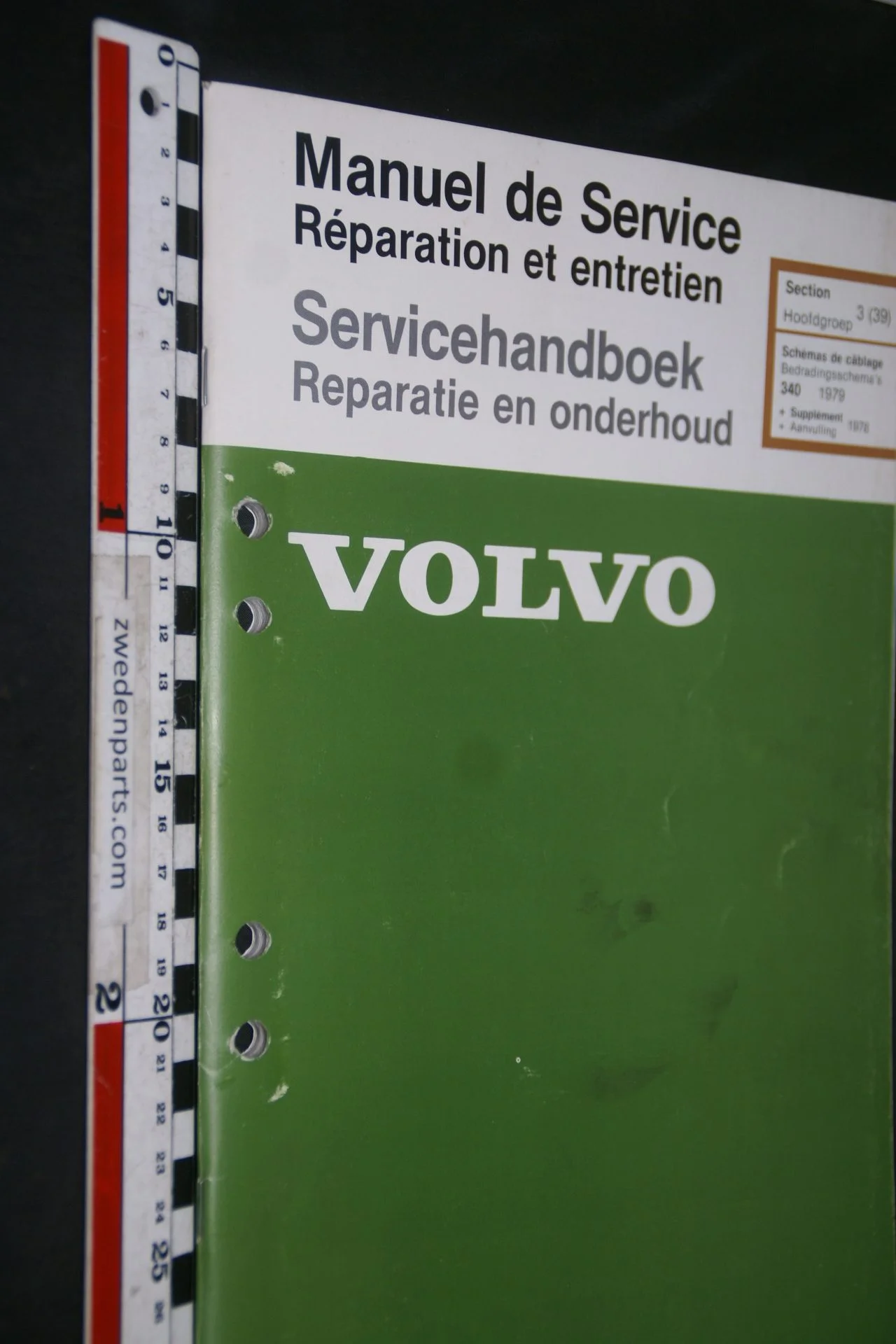 DSC06854 1979 origineel Volvo 340 servicehandboek 3(39) bedradingsschema 1 van 2000 TP 35001-1 Francais, Hollands