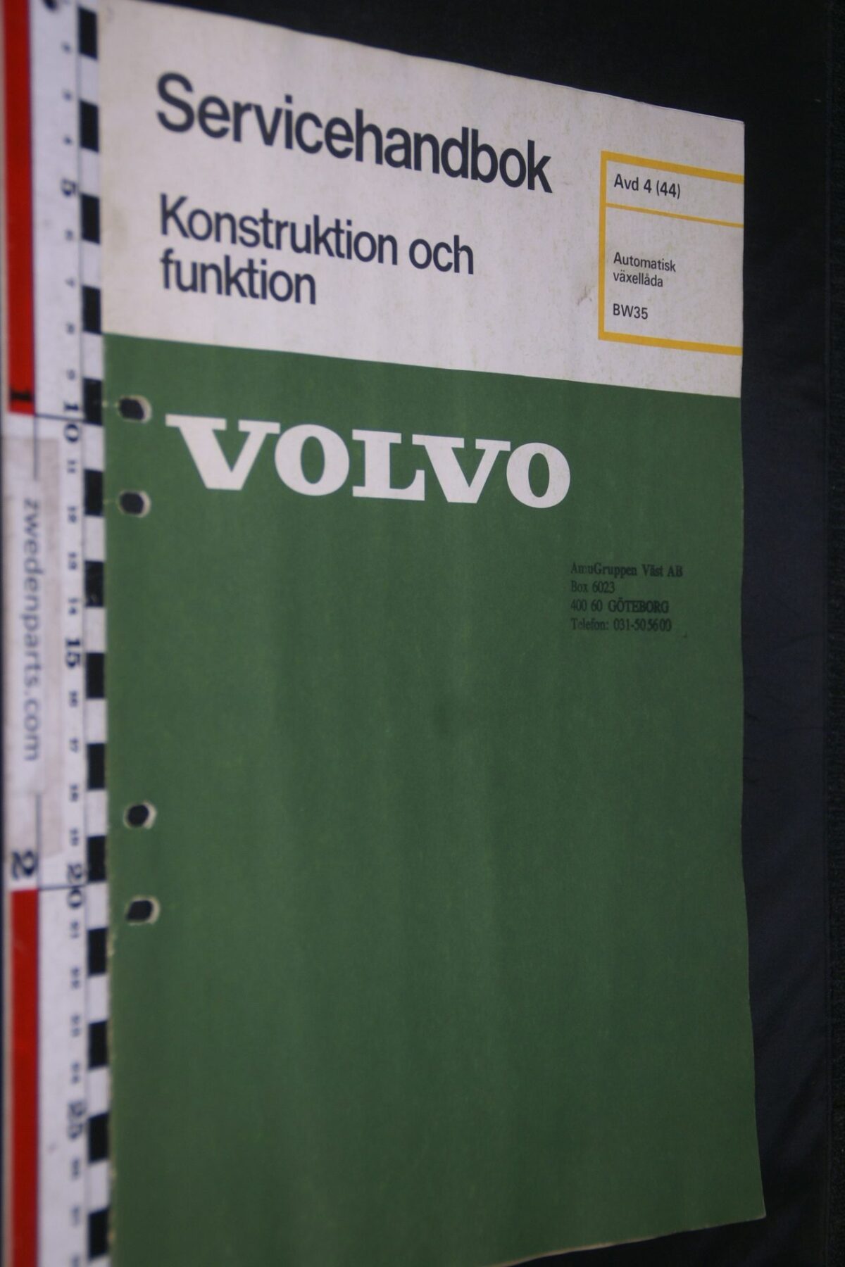 DSC07294 1977 origineel Volvo servicehandboek  4(44) automatische versnellingsbak BW35 Svenskt TP 11463-2