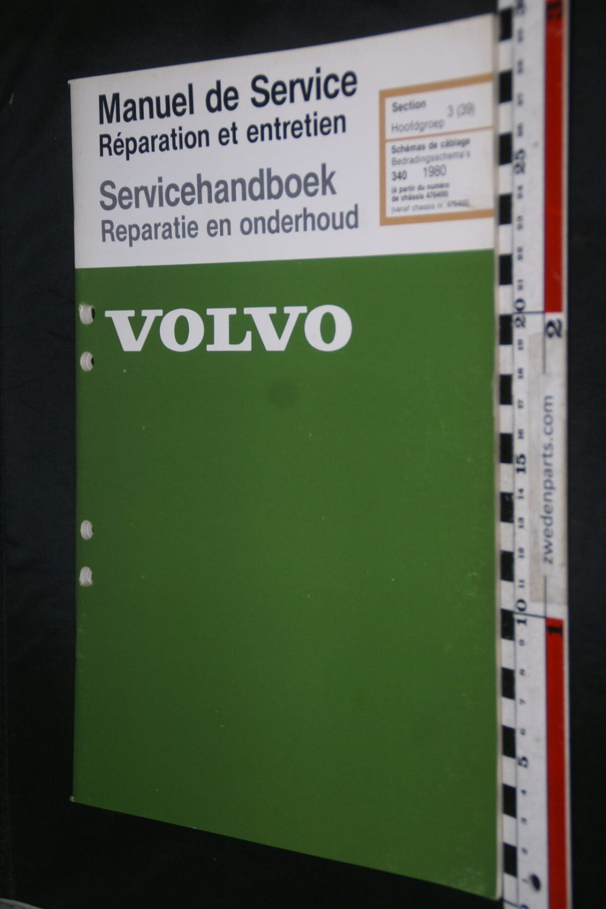 DSC08561 1980 origineel Volvo 340 servicehandboek  3 (39) bedrading 1 van 2.000 TP 35035-1, Francais, Nederlands