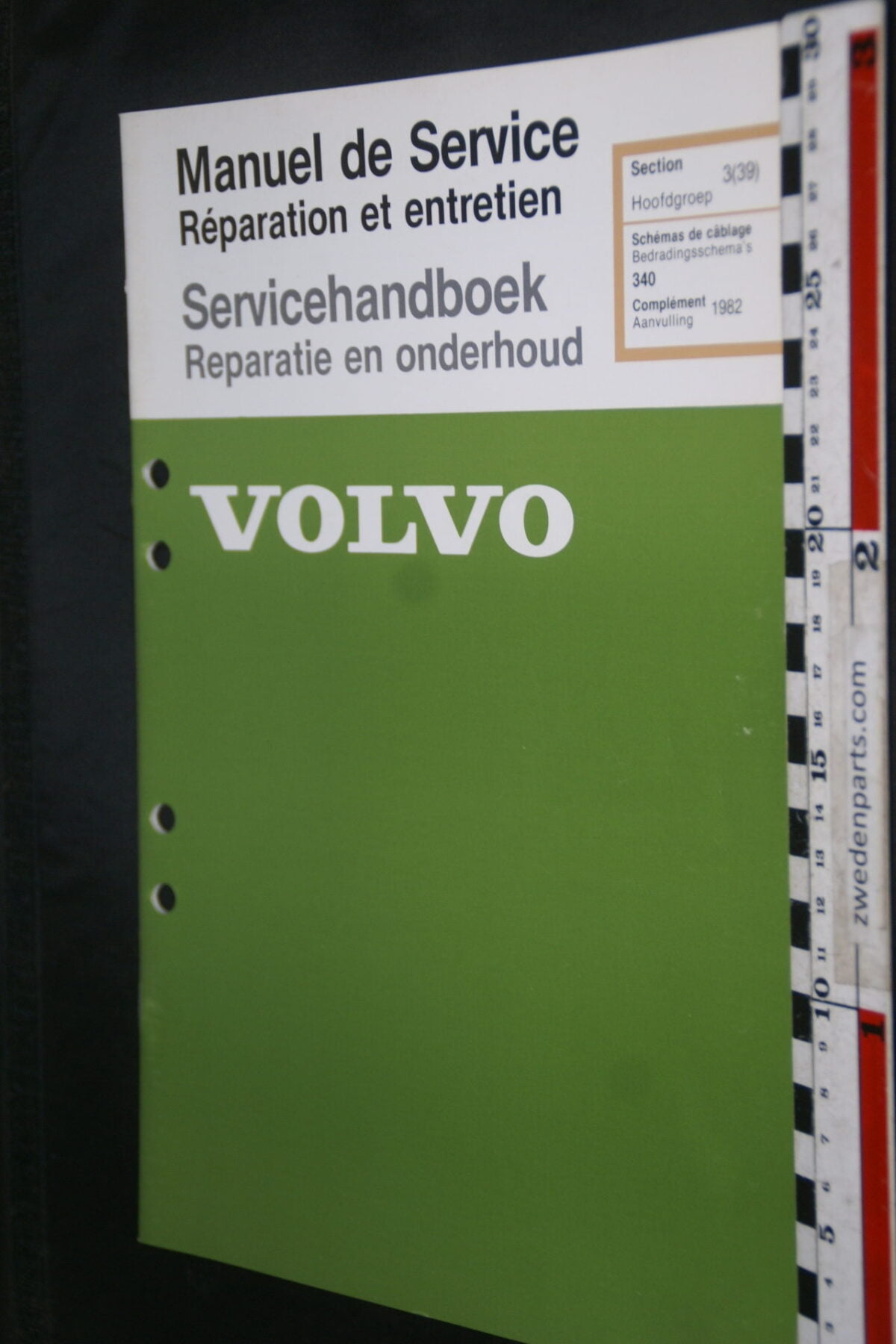 DSC08565 1982 origineel Volvo 340 servicehandboek  3 (39) bedrading 1 van 1.500 TP 35096-1, Francais, Nederlands