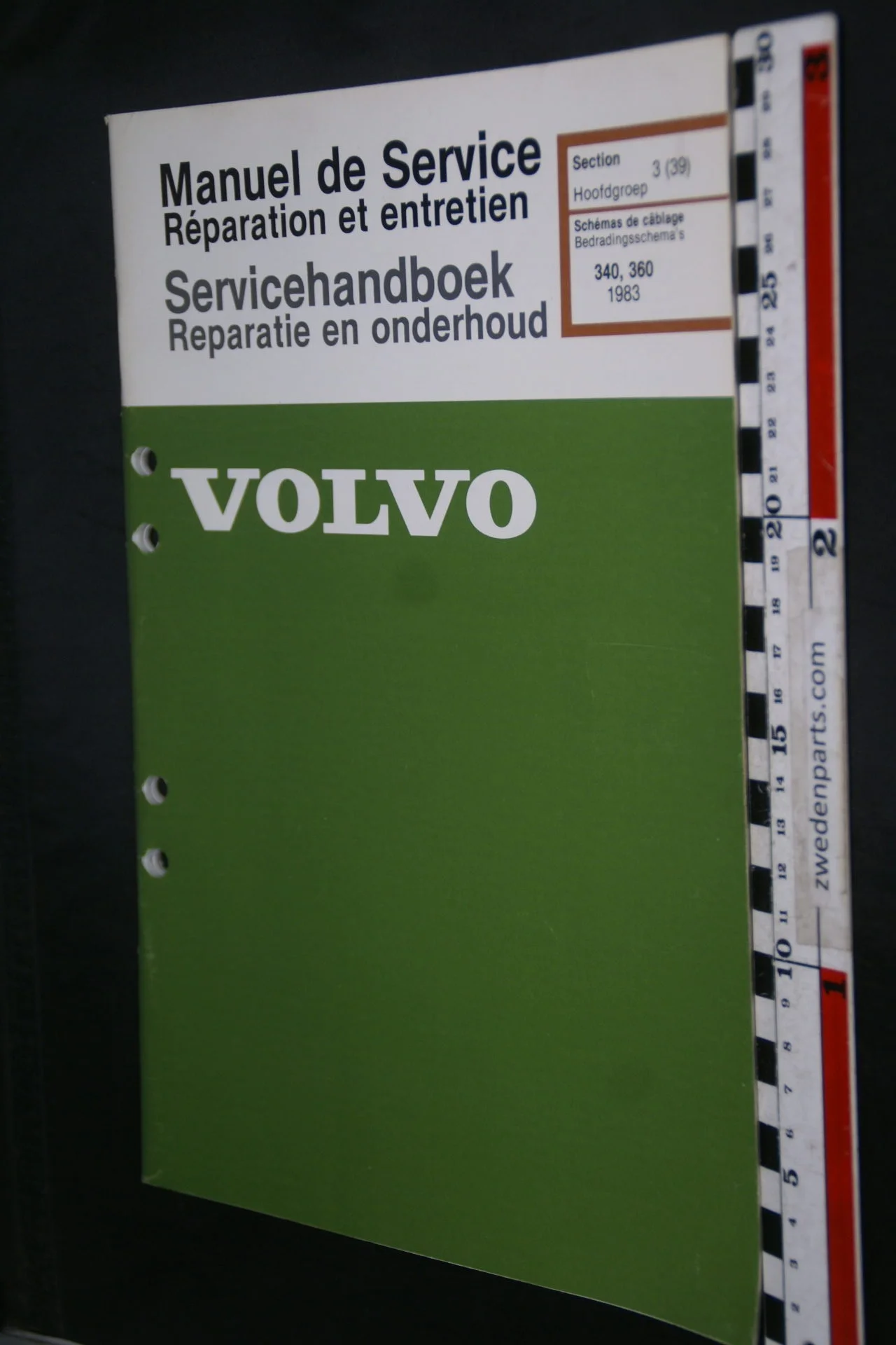 DSC08567 1983 origineel Volvo 340, 360 servicehandboek  3 (39) bedrading 1 van 1.500 TP 35149-1, Francais, Nederlands