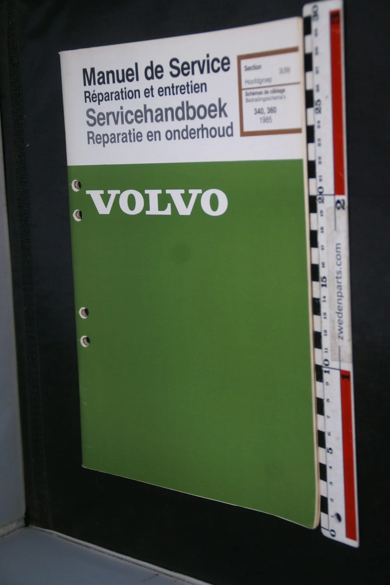 DSC08571 1985 origineel Volvo 340, 360 servicehandboek  3 (39) bedrading 1 van 1.500 TP 35220-1, Francais, Nederlands