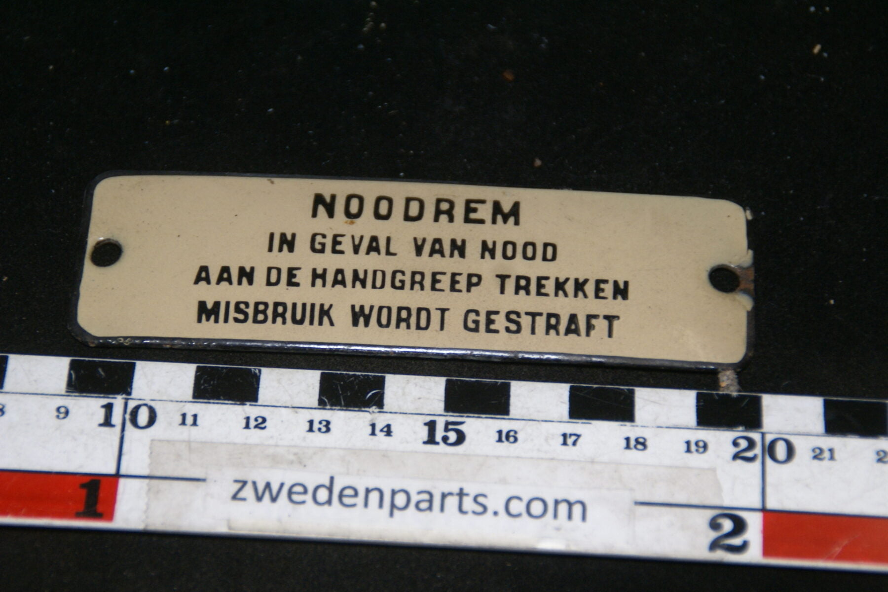 DSC00255 originele Nederlandse trein plaat Noodrem, geemaillerd-a3af118d