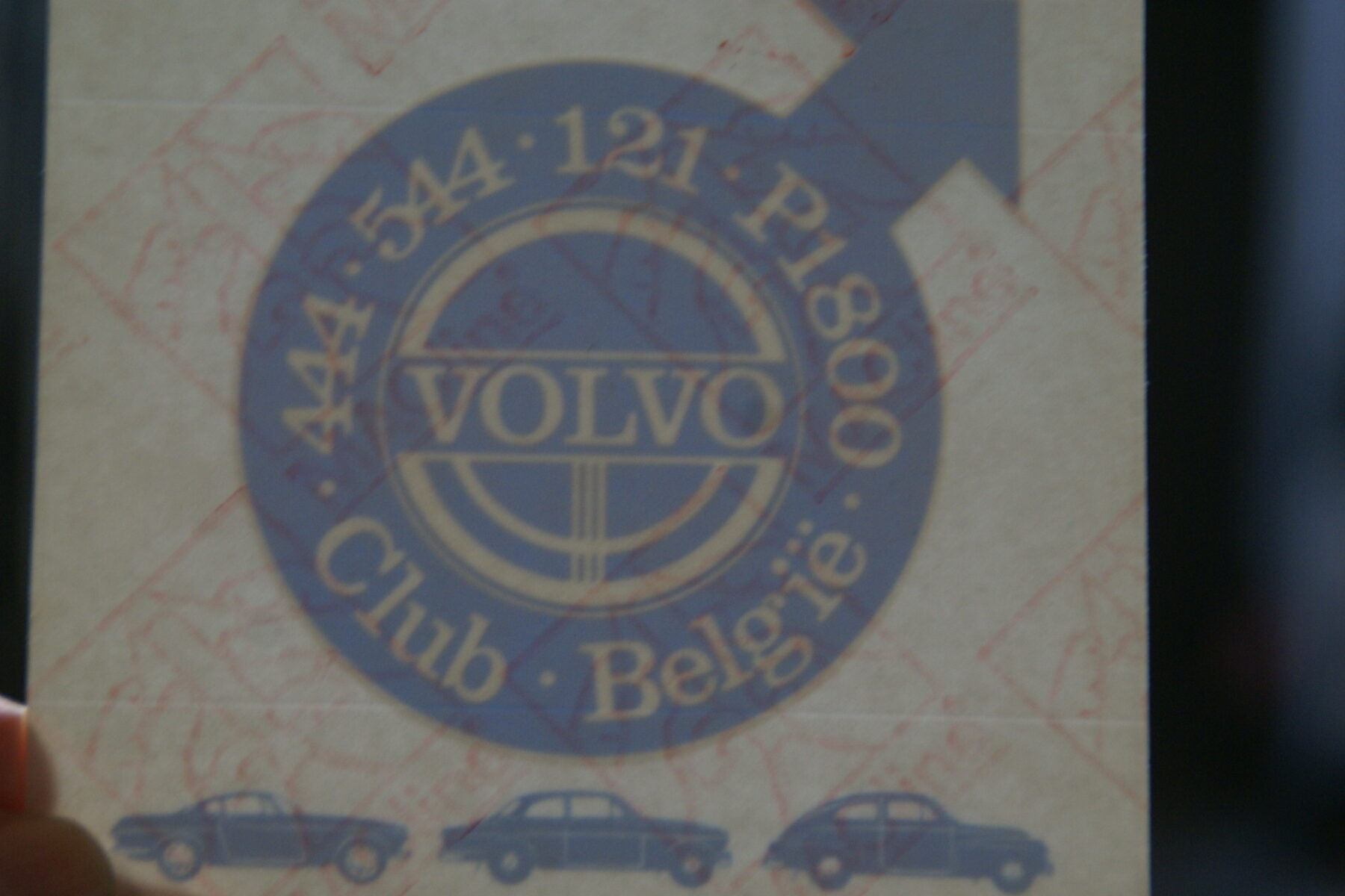 DSC02563 ca. 1995 originele sticker Volvo Club Belgie 444 544 121 P1800 NOS-e44d342b