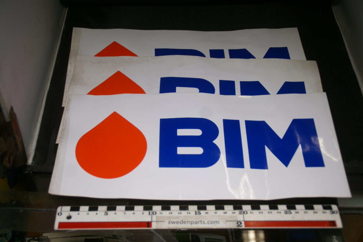 DSC03713 ca 1970 originele stickers BIM olie, 3 stuks NOS-469fba53