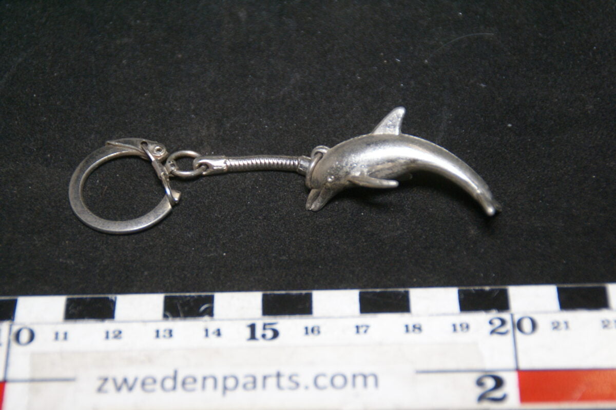 DSC02062 ca. 90er jaren originele sleutelhanger dolfijn chroom mint-7fa04803