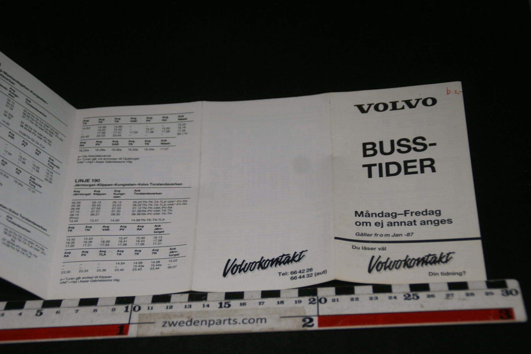 DSC06183 1987 boekje Volvo Busstider, Svenska-b2494417