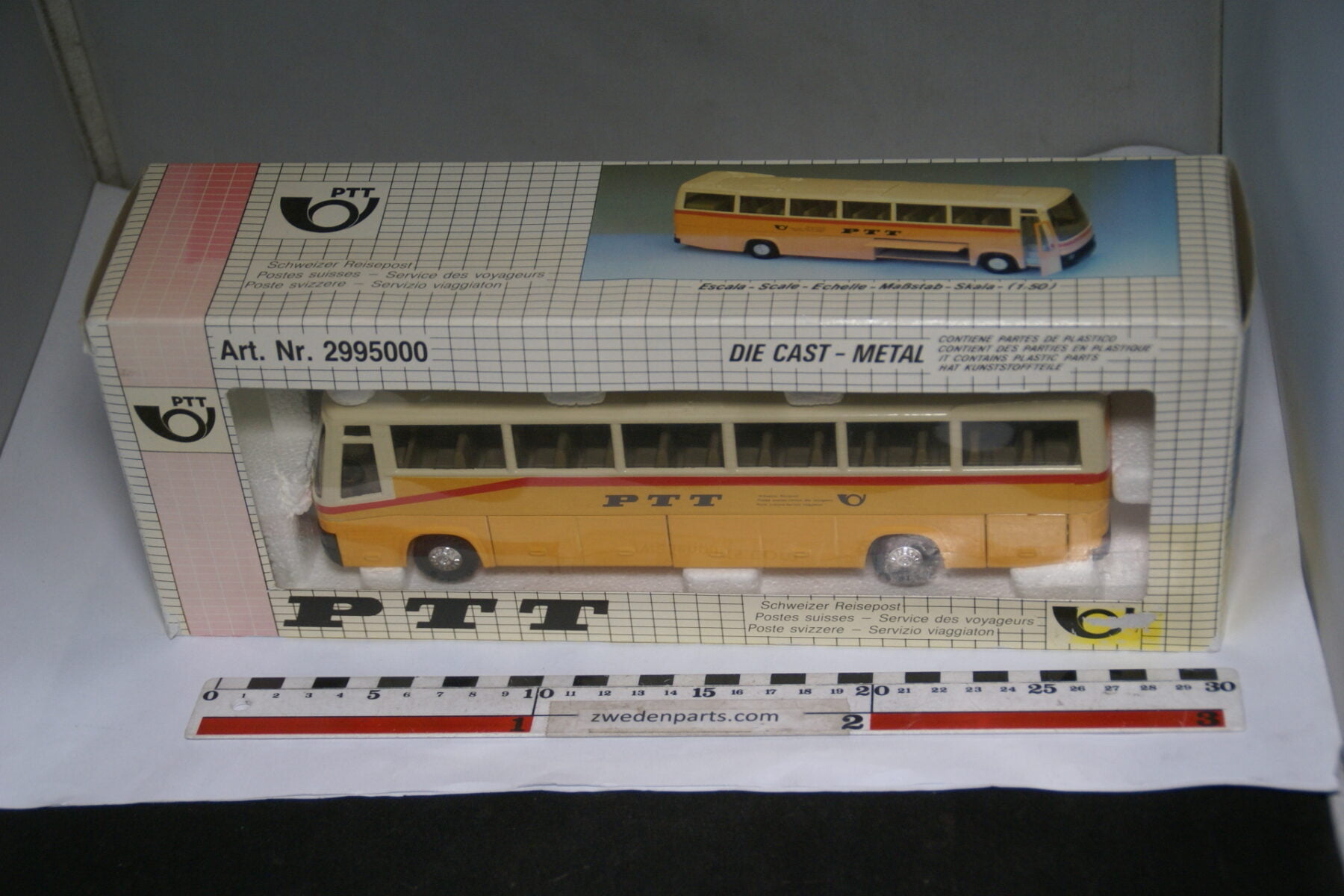 DSC07996 miniatuur Joal Volvo PTT bus geel beige nr 2995000 MB-f15229f1