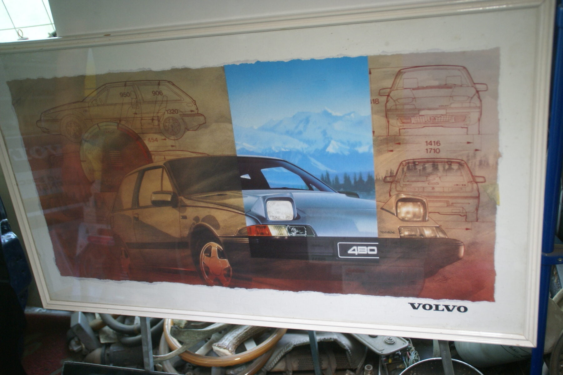DSC08330 originele ingelijste poster Volvo 480-174f7828