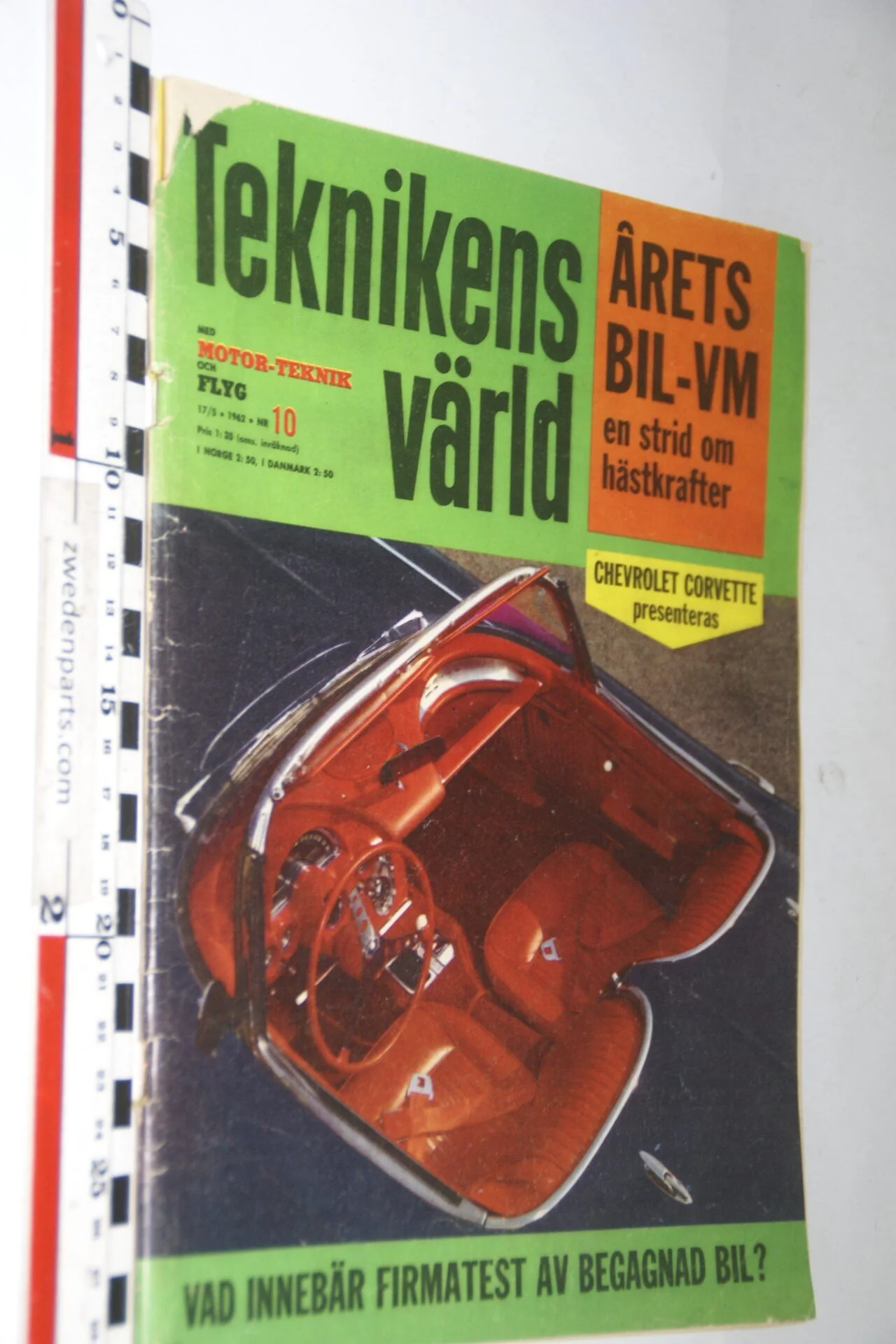 DSC08346 1962 tijdschrift Teknikens Värld met Chevrolet Corvette nr 10, Svenska-844385f7