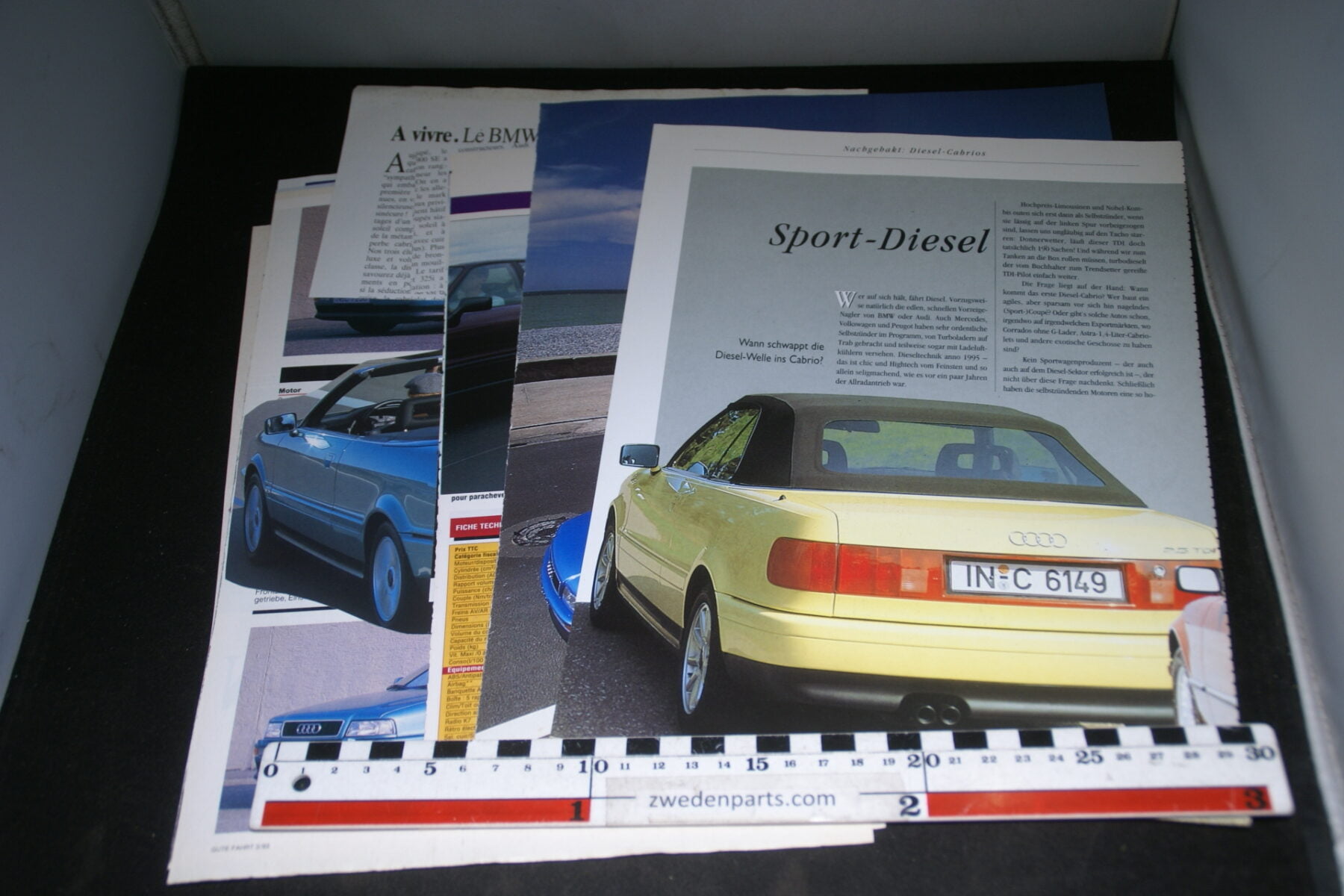 DSC08428 ca 1991 map met tijdschrift artikelen van Audi Cabrio-6ae6d189