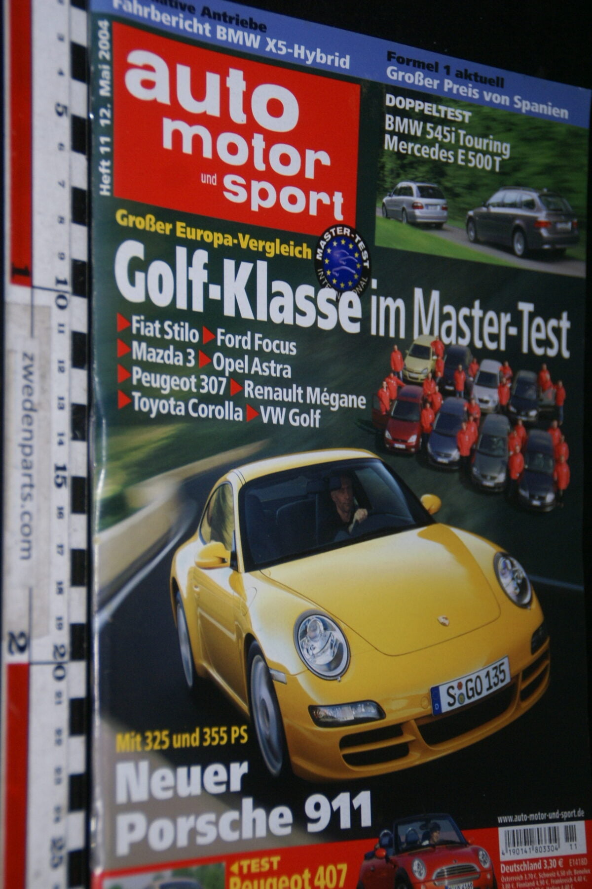 DSC09885 2004 mei tijdschrift Auto Motor en Sport, Deutsch  Porsche Abarth Mercedes E500T Mini cabrio-8fbb998a