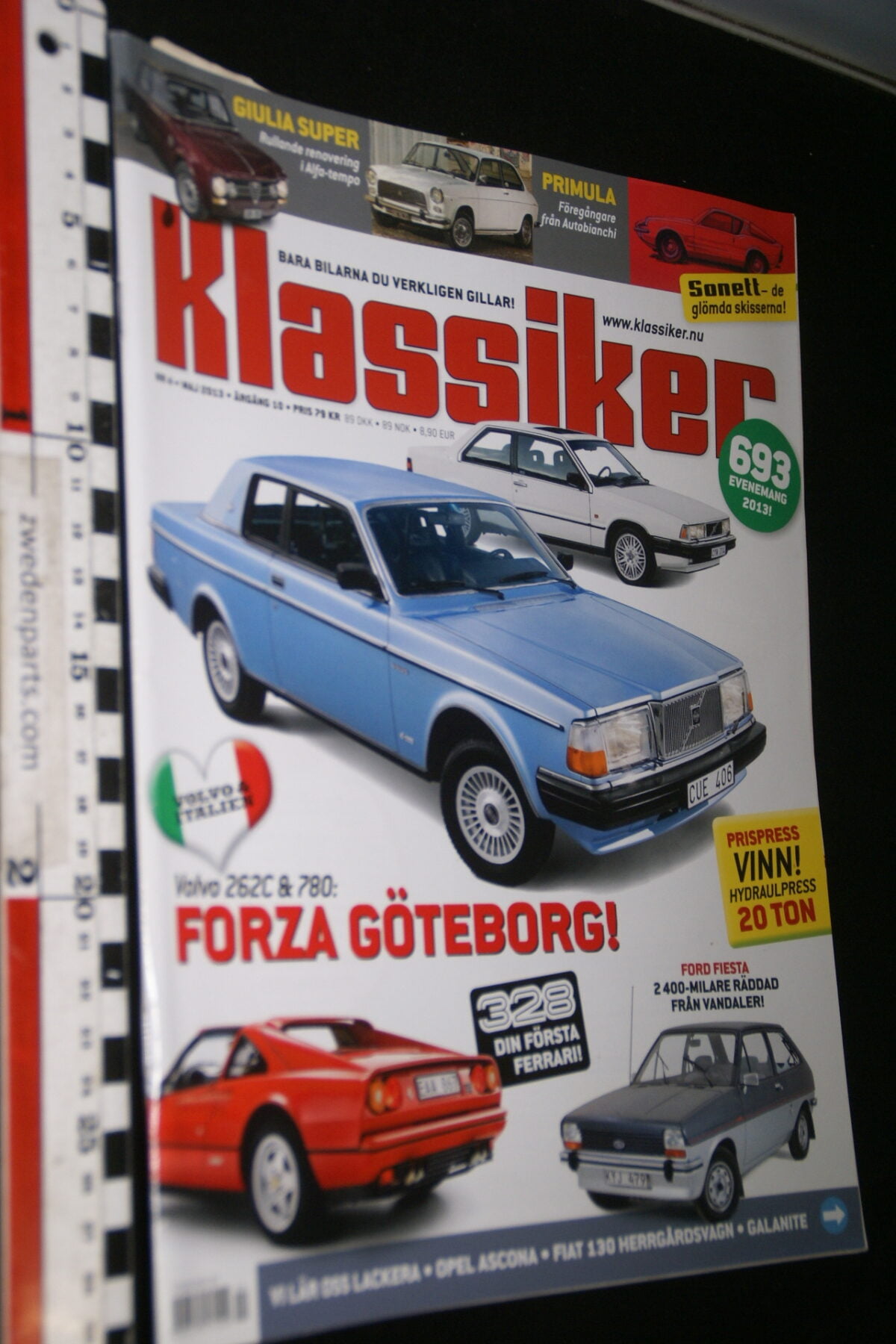 DSC00749 mei 2013 tijdschrift Klassiker met Volvo 780, 262C en 240,  Saab Sonnet, Svenska-5ac1b036