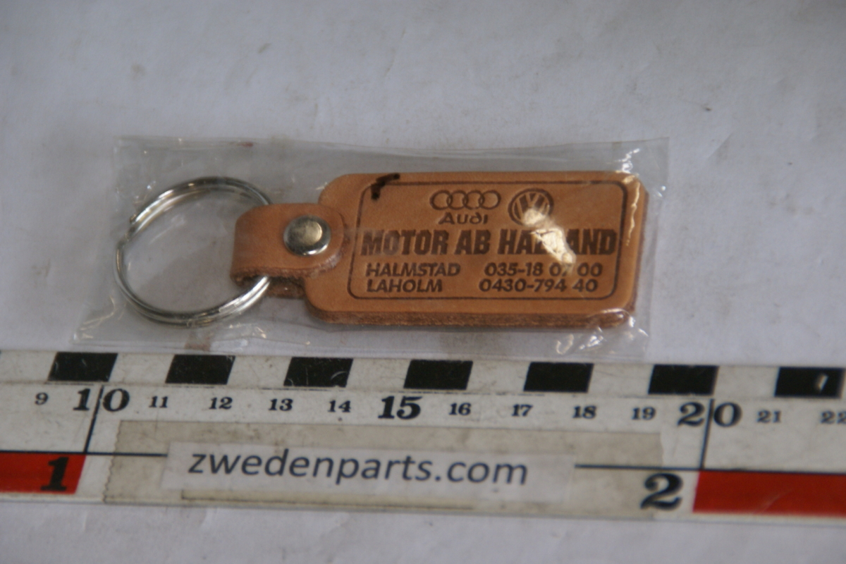 DSC05189 sleutelhanger leder, Audi VW Halmstad Zweden NOS