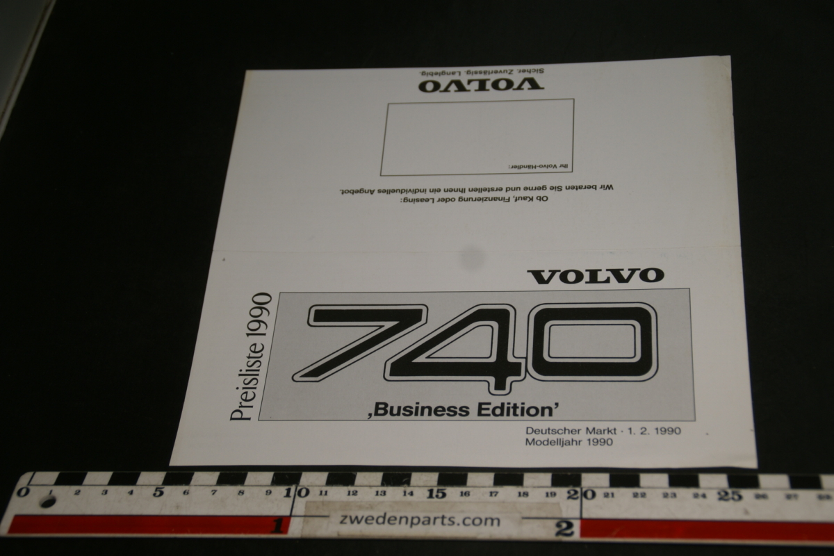 DSC08072 1990 brochure prijslijst origineel Volvo 740 Buisiness Edition, Deutsch