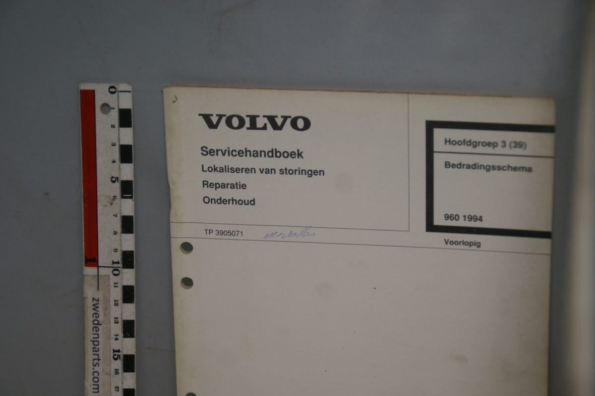 DSC06163 1993 servicehandboek bedradingsschema 3(39), origineel Volvo 960,  1 van 450 nr TP39050