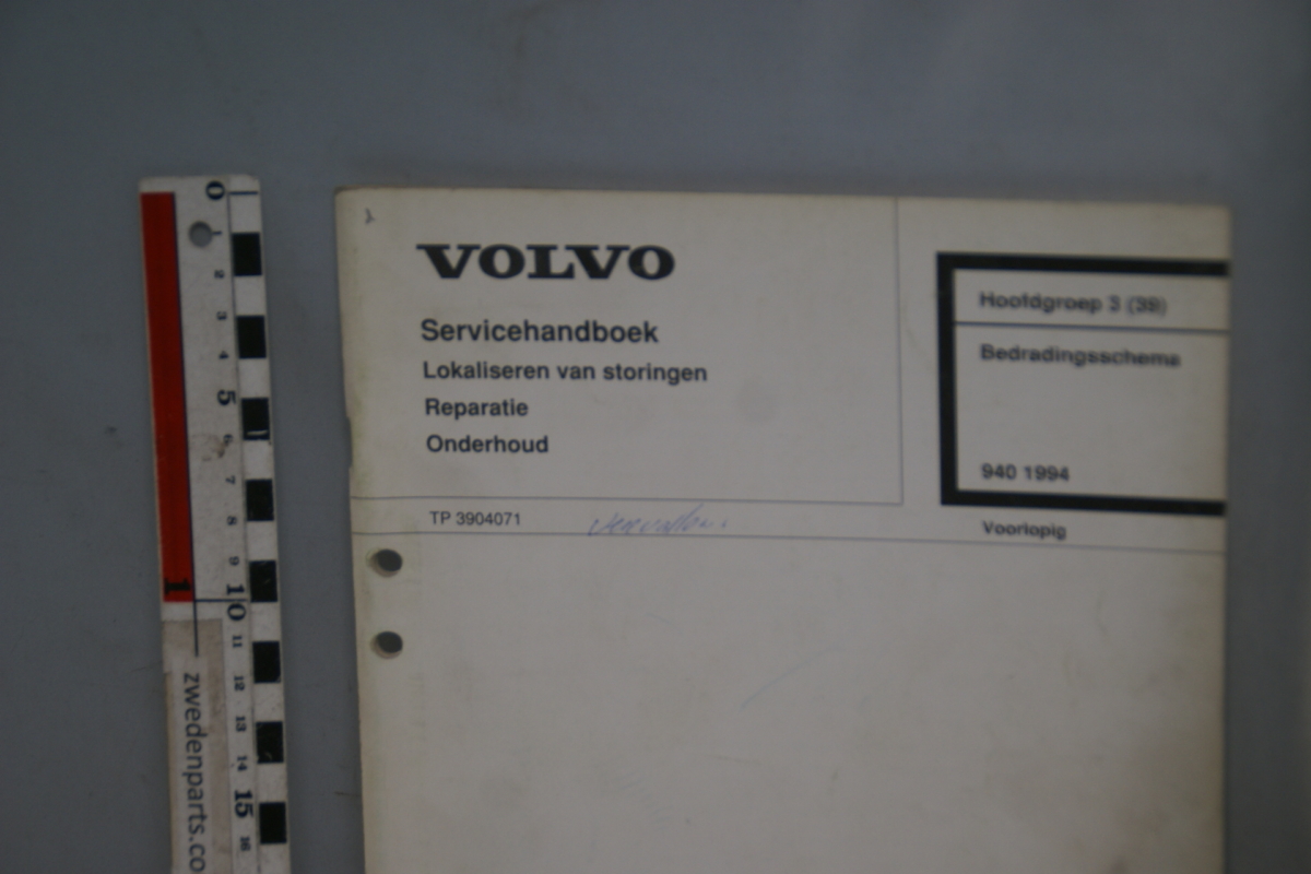 DSC06167 1993 servicehandboek bedradingsschema 3(39), origineel Volvo 940,  1 van 450 nr TP39040