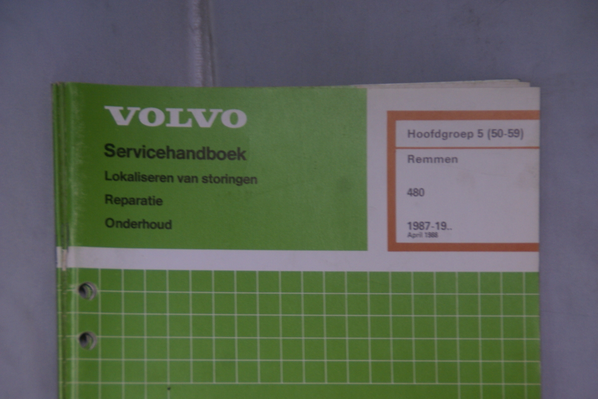 DSC06628 1987 servicehandboek  5 50-59 remmen origineel Volvo 480 artnr. TP35475 20